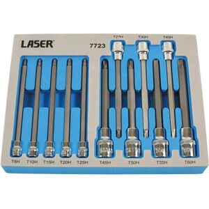 Laser Tools Torx Socket Bit Set - Tamperproof, Long, 3 Sizes Laser Tools Torx Socket Bit Set - Tamperproof, Long, 3 Sizes