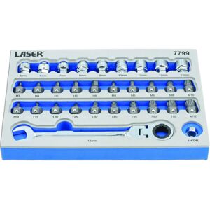 Laser 7799 Low Profile Socket Set - 31 Pieces - UK Laser 7799 Low Profile Socket Set - 31 Pieces - UK