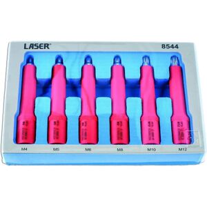 Laser Tools Insulated Spline Bit Socket Set M4 M5 M6 M8 M10 M12 - Socket Set Laser Tools Insulated Spline Bit Socket Set M4 M5 M6 M8 M10 M12 - Socket Set