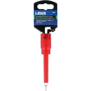 Laser Tools Outils Laser Doublés Isolés Extra Longs Douilles À Étoile 3/8" D T15 - Schraubendreher Bits Laser Tools Outils Laser Doublés Isolés Extra Longs Douilles À Étoile 3/8" D T15 - Schraubendreher Bits