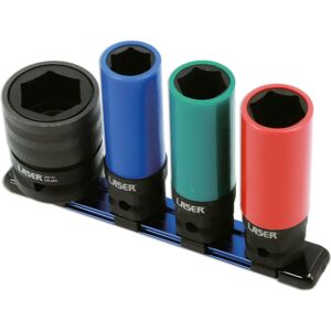 Laser Tools Twin Drive Impact Wheel Sockets - 4pc Laser Tools Twin Drive Impact Wheel Sockets - 4pc