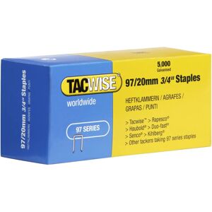 Agrafes étroites Tacwise 97/20mm - Pour pistolet à agrafes - 5000 pcs Agrafes étroites Tacwise 97/20mm - Pour pistolet à agrafes - 5000 pcs