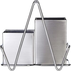 Premier Housewares Stainless Steel Cutlery Caddy - Double Compartments Premier Housewares Stainless Steel Cutlery Caddy - Double Compartments