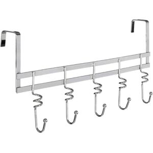 Premier Housewares Chrome 5 Hook Over Door Hanger - Hanger Premier Housewares Chrome 5 Hook Over Door Hanger - Hanger