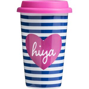 Premier Housewares Hiya Travel Mug - Decorative Design, Secure Lid, Reusable Premier Housewares Hiya Travel Mug - Decorative Design, Secure Lid, Reusable