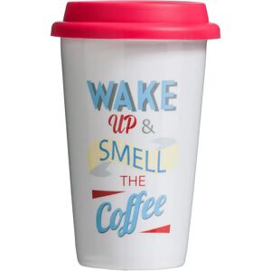 Premier Wake Up Travel Mug - 330ml White Red Premier Wake Up Travel Mug - 330ml White Red