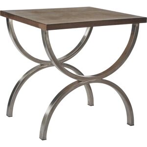 Lewisham Side Table Fir Wood Stainless Steel Antique Distressed - Side Table Lewisham Side Table Fir Wood Stainless Steel Antique Distressed - Side Table