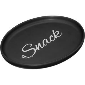 Premier Housewares Mange Oval Snack Plate - Black Premier Housewares Mange Oval Snack Plate - Black