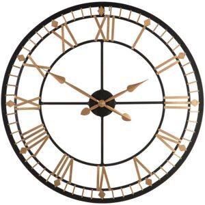 Premier Housewares Black and Gold Metal Wall Clock - Wall Clock Premier Housewares Black and Gold Metal Wall Clock - Wall Clock