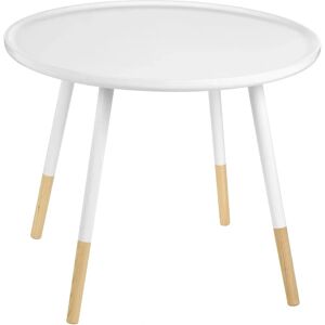 Premier Housewares Viborg White and Natural Round Side Table Premier Housewares Viborg White and Natural Round Side Table
