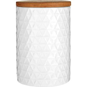 Premier Housewares White Dolomite Tri Canister with Bamboo Lid Premier Housewares White Dolomite Tri Canister with Bamboo Lid