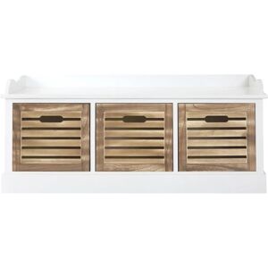Premier Housewares Natural and White 3 Drawer Chest - Drawer Chest Premier Housewares Natural and White 3 Drawer Chest - Drawer Chest