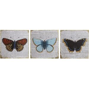 Premier Housewares Butterfly Wall Plaques - Set of 3 - Multi-Coloured Premier Housewares Butterfly Wall Plaques - Set of 3 - Multi-Coloured