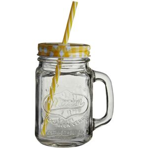Premier Housewares Mason Jar Mug - Yellow Lid - Mason Jar Mug Premier Housewares Mason Jar Mug - Yellow Lid - Mason Jar Mug