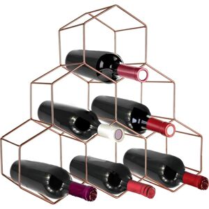 Premier Housewares Copper Wine Rack - 6 Bottle Minimalist Design Premier Housewares Copper Wine Rack - 6 Bottle Minimalist Design