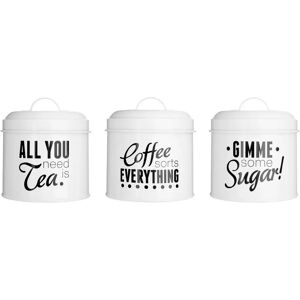 Premier Housewares Canisters Set of 3 - Black/White Kitchen Storage Premier Housewares Canisters Set of 3 - Black/White Kitchen Storage