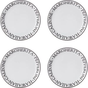 Premier Housewares Black and White Set of 4 Pizza Plates - Pizza Plates Premier Housewares Black and White Set of 4 Pizza Plates - Pizza Plates