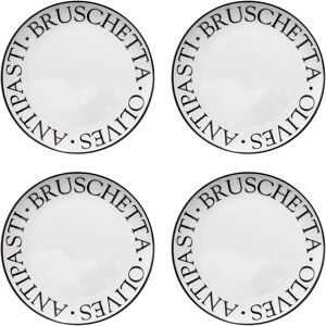Premier Housewares Set of 4 Antipasti Plates - White - 19cm Premier Housewares Set of 4 Antipasti Plates - White - 19cm