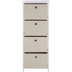 Premier Housewares Lindo 4 Natural Fabric Drawers Cabinet - Cabinet Premier Housewares Lindo 4 Natural Fabric Drawers Cabinet - Cabinet