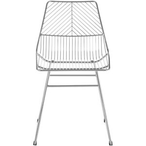 Premier Housewares District Chrome Metal Tapered Wire Chair - Chair Premier Housewares District Chrome Metal Tapered Wire Chair - Chair