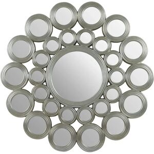 Premier Housewares Maris Silver Wall Mirror - Contemporary, Flower Design Premier Housewares Maris Silver Wall Mirror - Contemporary, Flower Design