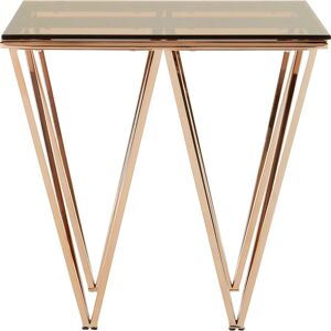 Amber Smoked Glass End Table - Square End Table Amber Smoked Glass End Table - Square End Table