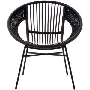 Premier Housewares Premier Housewares Black Rattan Arm Chair - Arm Chair Premier Housewares Premier Housewares Black Rattan Arm Chair - Arm Chair