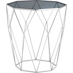 Loha Octagonal Side Table - Black Tempered Glass - Modern Decor Loha Octagonal Side Table - Black Tempered Glass - Modern Decor