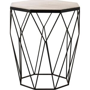 Loha Octagon Side Table - White Marble - Geometric Design Loha Octagon Side Table - White Marble - Geometric Design