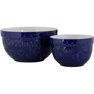 Premier Housewares Gigi Blue & White Round Mixing Bowls - Set of 2 Premier Housewares Gigi Blue & White Round Mixing Bowls - Set of 2
