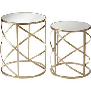 Premier Housewares Set of 2 Champagne Swirl Side Tables - Side Tables Premier Housewares Set of 2 Champagne Swirl Side Tables - Side Tables