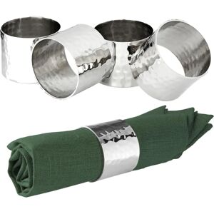 Premier Housewares Silver Napkin Rings - Set of 4 - Elegant Kitchen Accessory Premier Housewares Silver Napkin Rings - Set of 4 - Elegant Kitchen Accessory