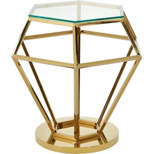 St Lucia Diamond End Table - Gold Finish Stainless Steel Tempered Glass St Lucia Diamond End Table - Gold Finish Stainless Steel Tempered Glass