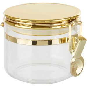 Premier Housewares Gozo Transparent Canister - Gold Finish Lid - Small Premier Housewares Gozo Transparent Canister - Gold Finish Lid - Small