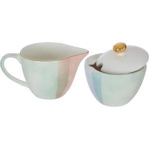 Premier Housewares Ceramic Sugar Pot & Creamer Set - Pastel Shades - Porcelain Premier Housewares Ceramic Sugar Pot & Creamer Set - Pastel Shades - Porcelain
