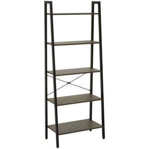 Premier Housewares Dark Oak Five Tier Ladder Shelf - Shelf Unit Premier Housewares Dark Oak Five Tier Ladder Shelf - Shelf Unit