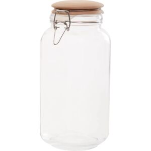Premier Housewares Square Glass Jar With Wooden Lid - 2150Ml Premier Housewares Square Glass Jar With Wooden Lid - 2150Ml