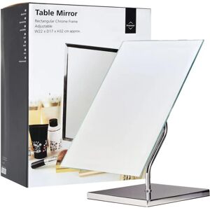 Premier Housewares Chrome Adjustable Rectangular Table Mirror - Table Mirror Premier Housewares Chrome Adjustable Rectangular Table Mirror - Table Mirror