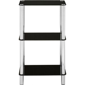 Premier Housewares 3 Tier Black Glass Shelf Unit - Shelving Unit Premier Housewares 3 Tier Black Glass Shelf Unit - Shelving Unit