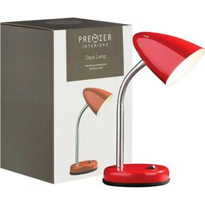 Premier Housewares Red Table Lamp - Table Lamp with Conical Head Premier Housewares Red Table Lamp - Table Lamp with Conical Head