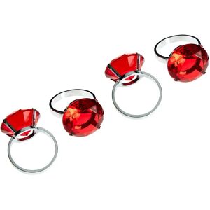 Premier Housewares Red Diamante Napkin Rings - Set of 4 - Napkin Rings Premier Housewares Red Diamante Napkin Rings - Set of 4 - Napkin Rings