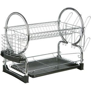 Premier Housewares 2 Tier Dish Drainer - Black & Chrome Premier Housewares 2 Tier Dish Drainer - Black & Chrome