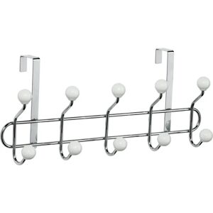 Premier Housewares 10 Hook Over Door Hanger - White Ceramic Balls - Chrome Premier Housewares 10 Hook Over Door Hanger - White Ceramic Balls - Chrome
