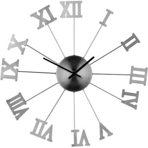 Reloj de Pared con Números Romanos Plateado - Reloj de Pared Reloj de Pared con Números Romanos Plateado - Reloj de Pared