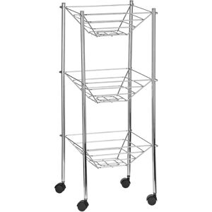 Premier Housewares 3 Tier Storage Cart - Stainless Steel Wheels Premier Housewares 3 Tier Storage Cart - Stainless Steel Wheels