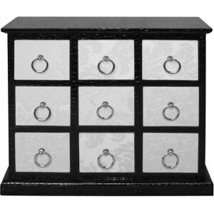 Premier Housewares Black Leather Effect 9 Drawer Rectangular Cabinet - Cabinet Premier Housewares Black Leather Effect 9 Drawer Rectangular Cabinet - Cabinet