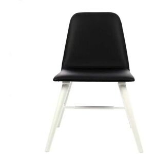 Premier Housewares Black Leather Effect Dining Chair with White Legs - Dining Chair Premier Housewares Black Leather Effect Dining Chair with White Legs - Dining Chair