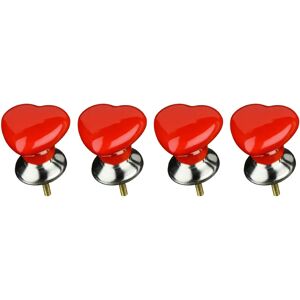 Premier Housewares Heart Shape Red Ceramic Drawer Knobs - Drawer knobs Premier Housewares Heart Shape Red Ceramic Drawer Knobs - Drawer knobs