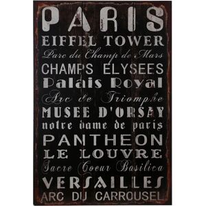 Premier Housewares Paris Wall Plaque Distressed Design - Wall Plaque Premier Housewares Paris Wall Plaque Distressed Design - Wall Plaque