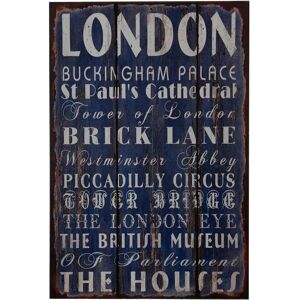 Premier Housewares London Wall Plaque - Distressed Design - 25x38cm - Wall Plaque Premier Housewares London Wall Plaque - Distressed Design - 25x38cm - Wall Plaque